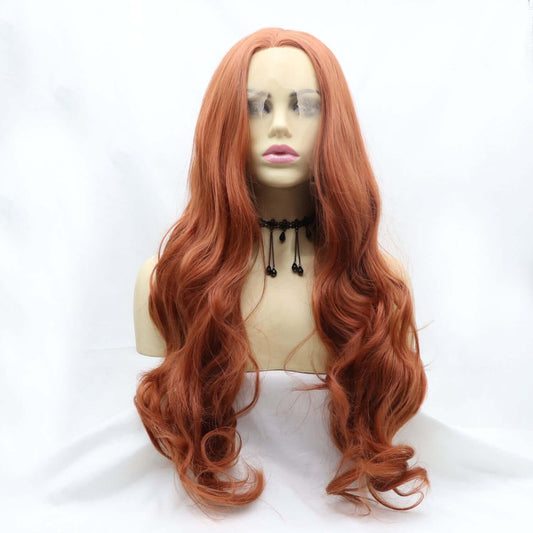 13*3" Lace Front Wigs Synthetic Long Wavy 24" 130% Density - Clothes For Her Online Store