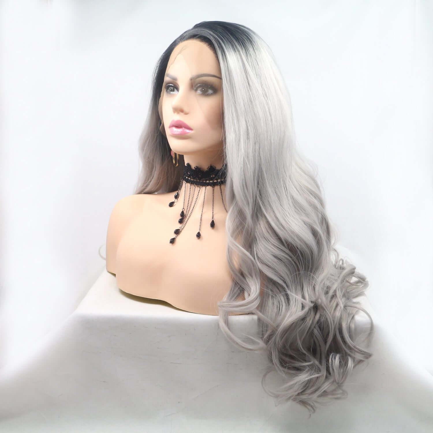 13*3" Lace Front Wigs Synthetic Long Wavy 24" 130% Density - Clothes For Her Online Store