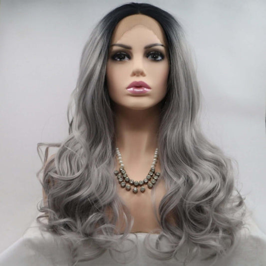 13*3" Lace Front Wigs Synthetic Long Wavy 24" 130% Density - Clothes For Her Online Store