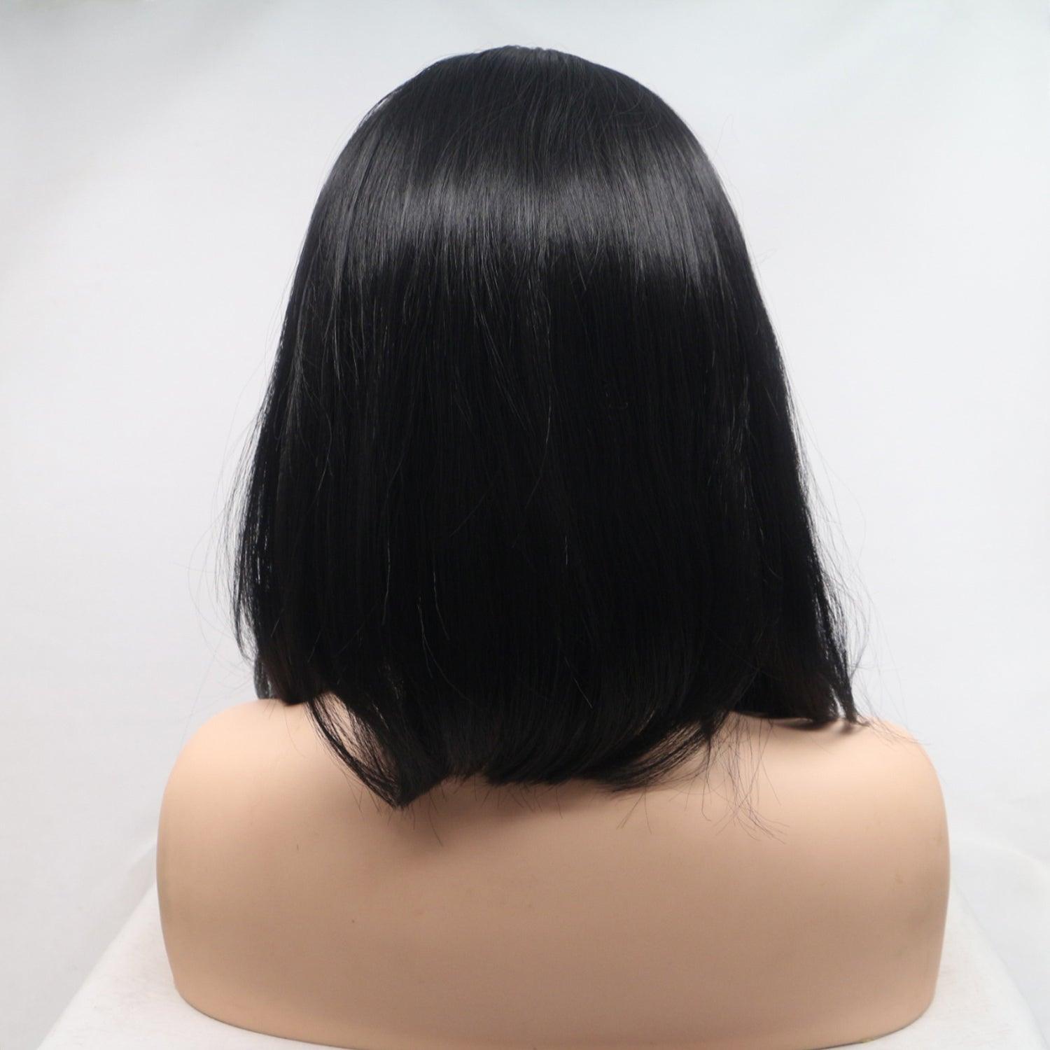 13*3" Lace Front Wigs Synthetic Mid-length Straight 12" 130% Density - Clothes For Her Online Store