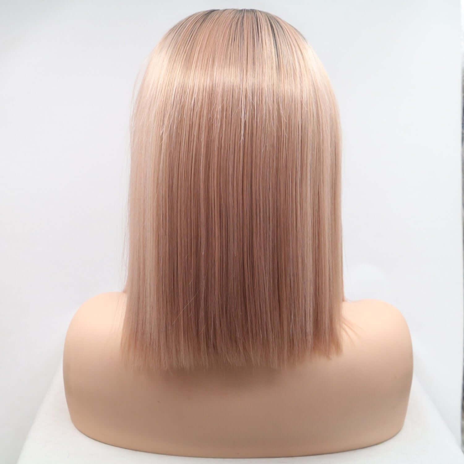 13*3" Lace Front Wigs Synthetic Mid-length Straight 12" 130% Density - Clothes For Her Online Store