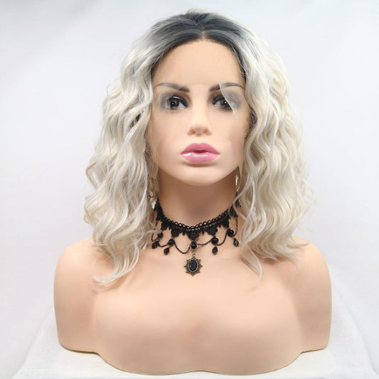 13*3" Lace Front Wigs Synthetic Mid-length Wavy 12" 130% Density - Clothes For Her Online Store