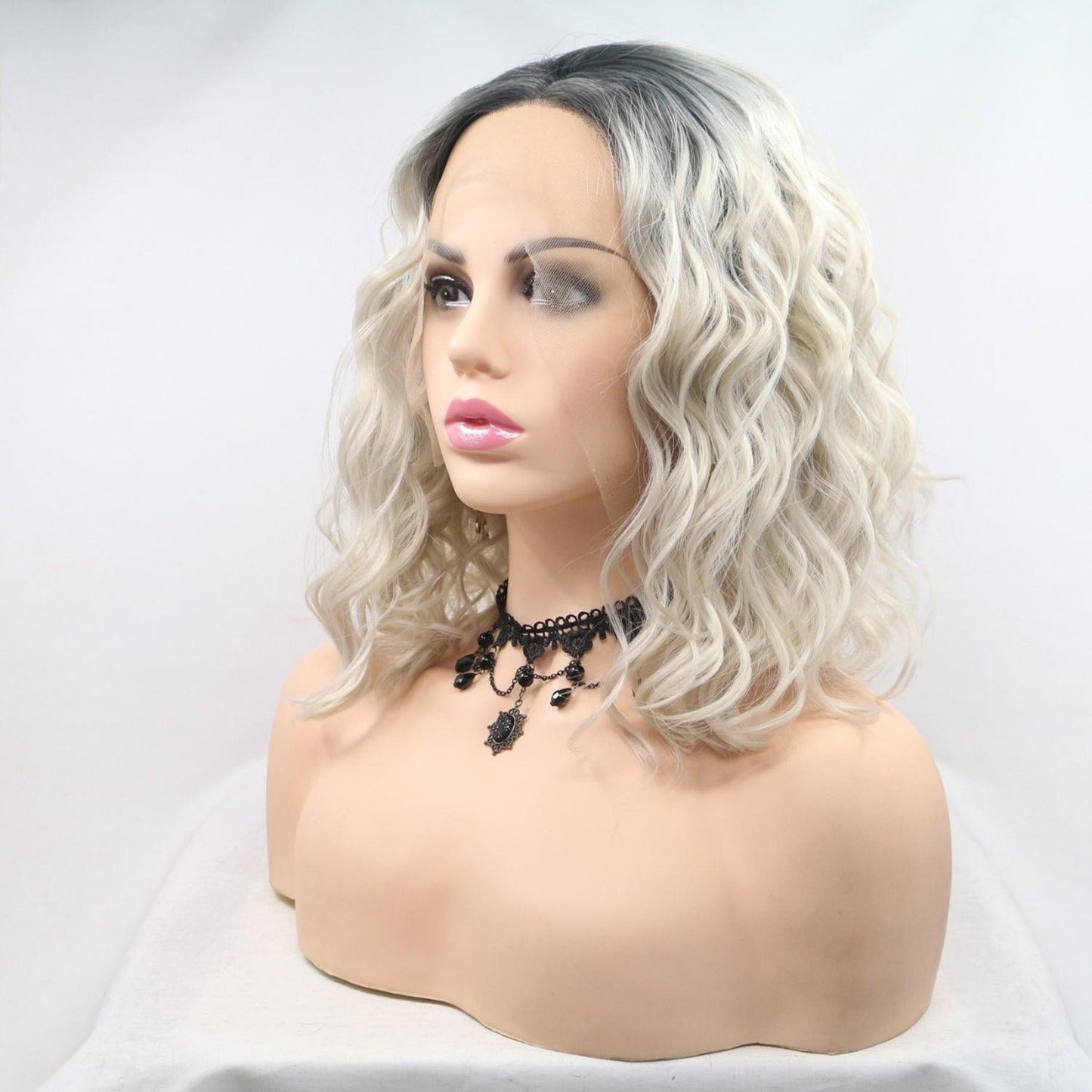 13*3" Lace Front Wigs Synthetic Mid-length Wavy 12" 130% Density - Clothes For Her Online Store