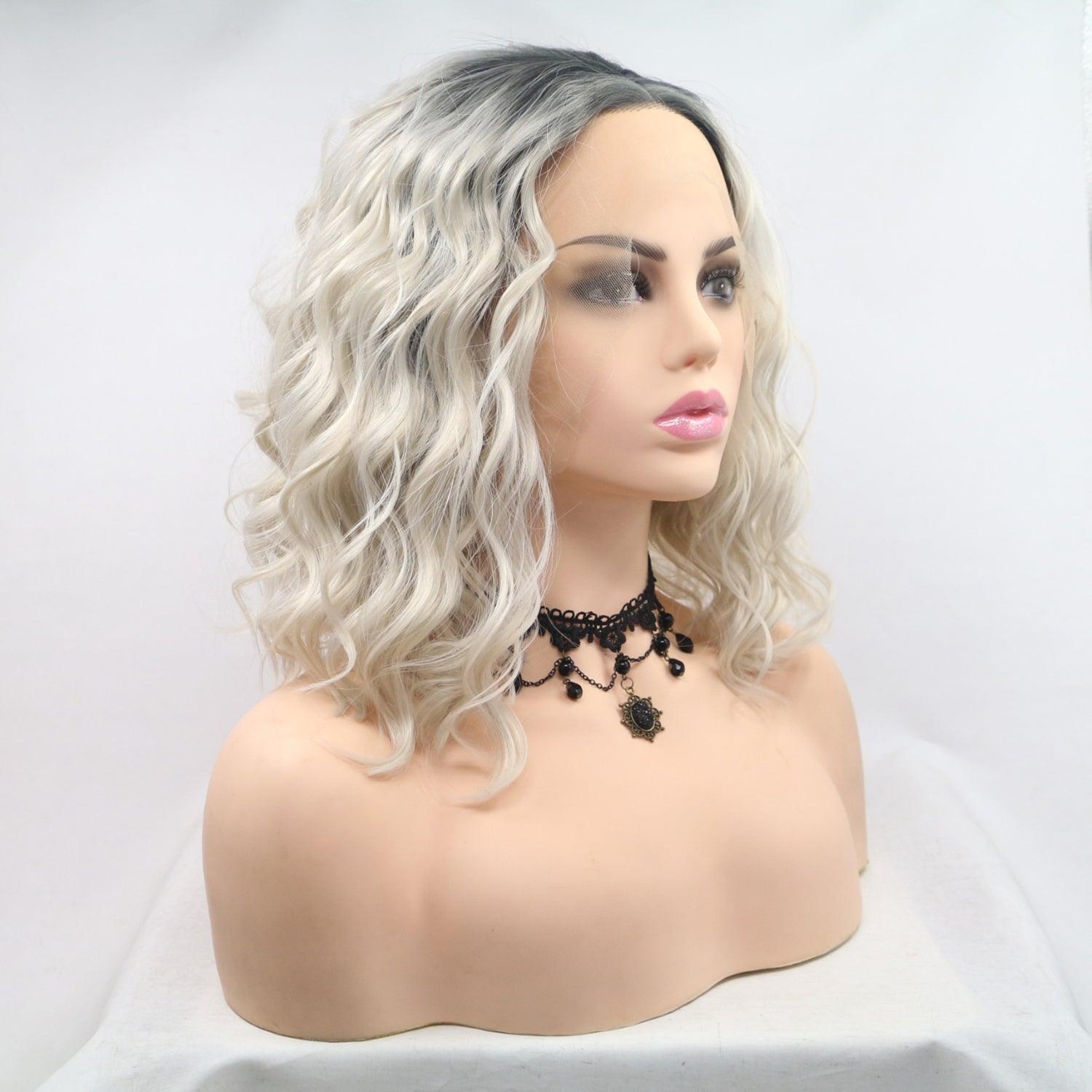 13*3" Lace Front Wigs Synthetic Mid-length Wavy 12" 130% Density - Clothes For Her Online Store