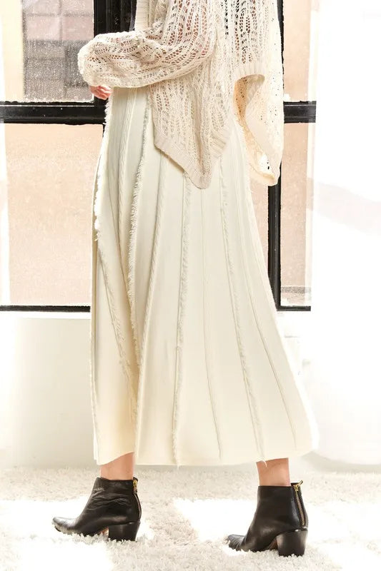 ADORA Solid Waist Tie Skirt