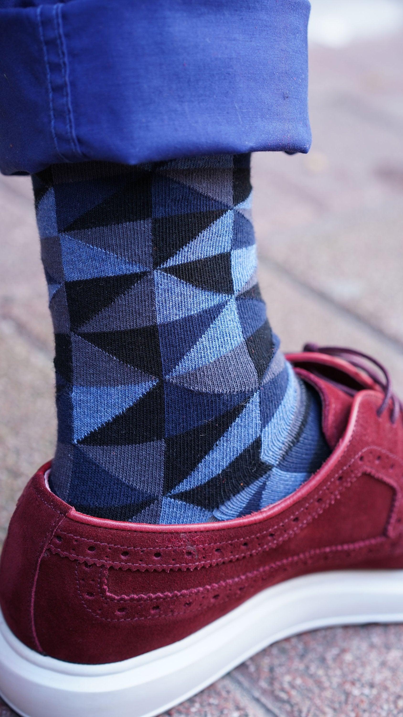 Men's Azure Triangle Socks