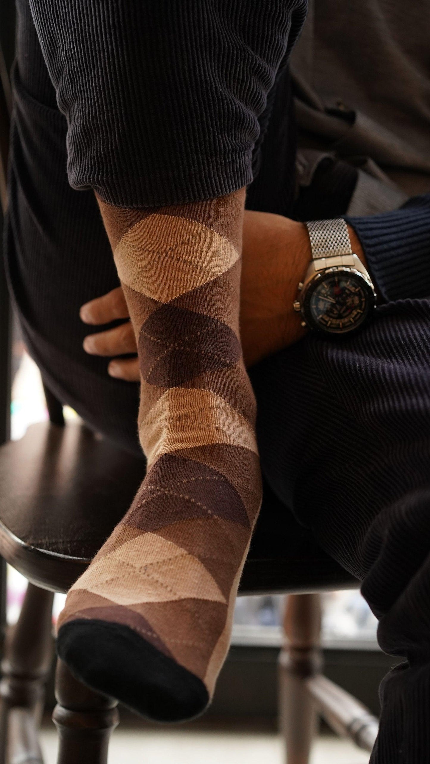 Men's Sand Argyle Socks