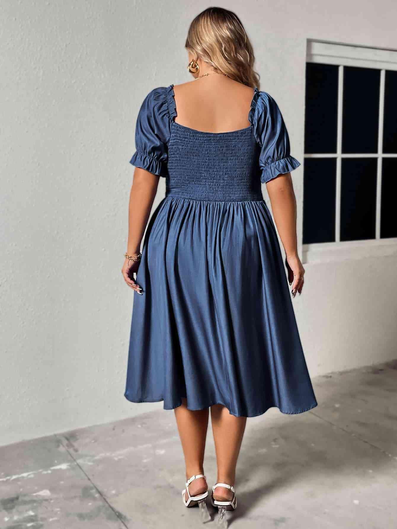 Honey Plus Size Ruched Sweetheart Neck Dress - Clothes For Her Online Store