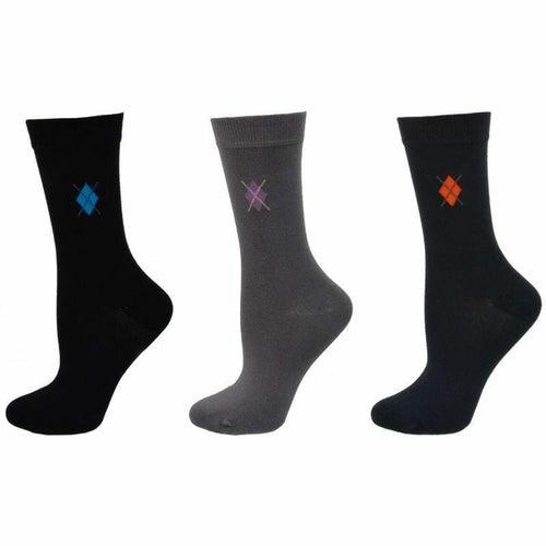 Women's Argyle Pattern Bamboo Crew Socks