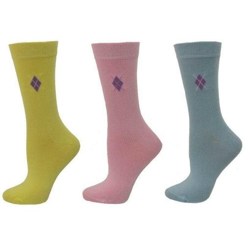 Women's Argyle Pattern Bamboo Crew Socks