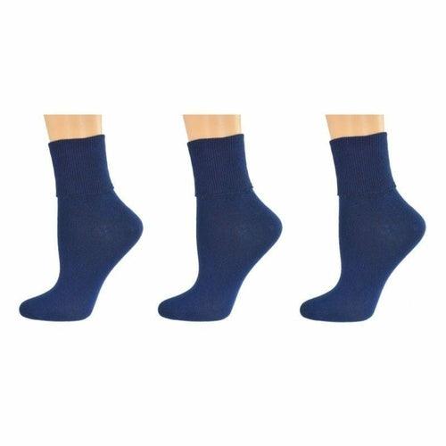 Turn Cuff Organic Cotton Seamless Toe 3 pair Pack | No Toe Seam Socks