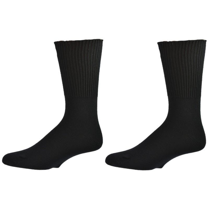 Diabetic Wide-Calf Combed Cotton Men's Socks 2-Pair Pack