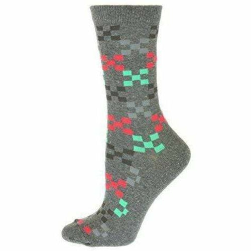 Geometric Pattern Cotton Crew Socks