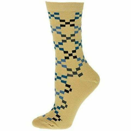 Geometric Pattern Cotton Crew Socks