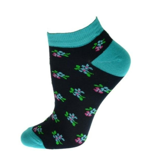 Floral Pattern Ankle Low Cut Cotton Socks