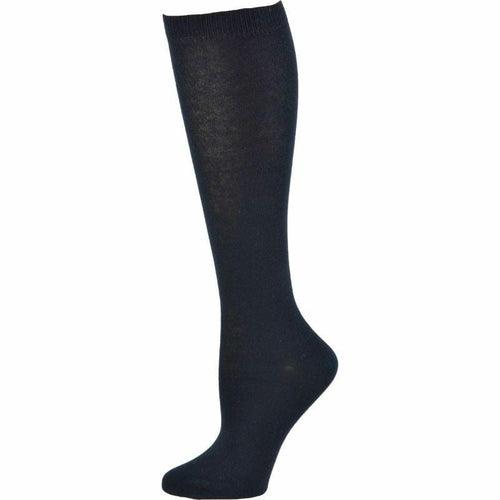 Flat Knit Combed Cotton School Uniform Knee High Socks 3-Pair Pack