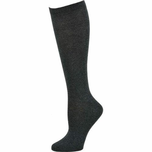 Flat Knit Combed Cotton School Uniform Knee High Socks 3-Pair Pack