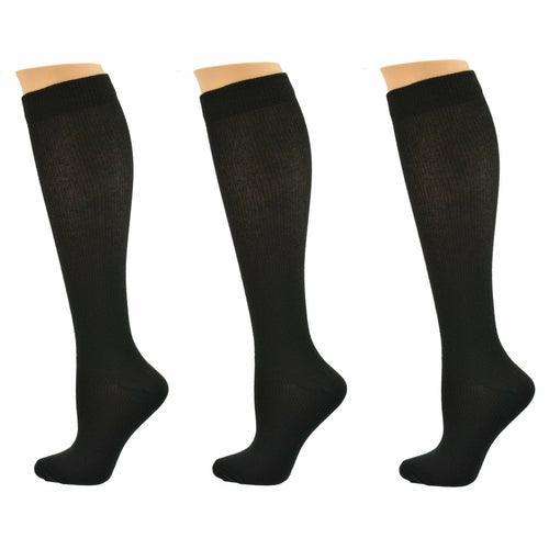 Compression Knee-Hi Socks for Men (Firm Compression in Cotton) 3-Pair