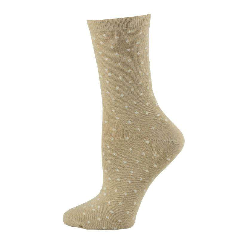 Women's Polka Dot Pattern Crew Socks 2-Pair Pack Cotton Socks