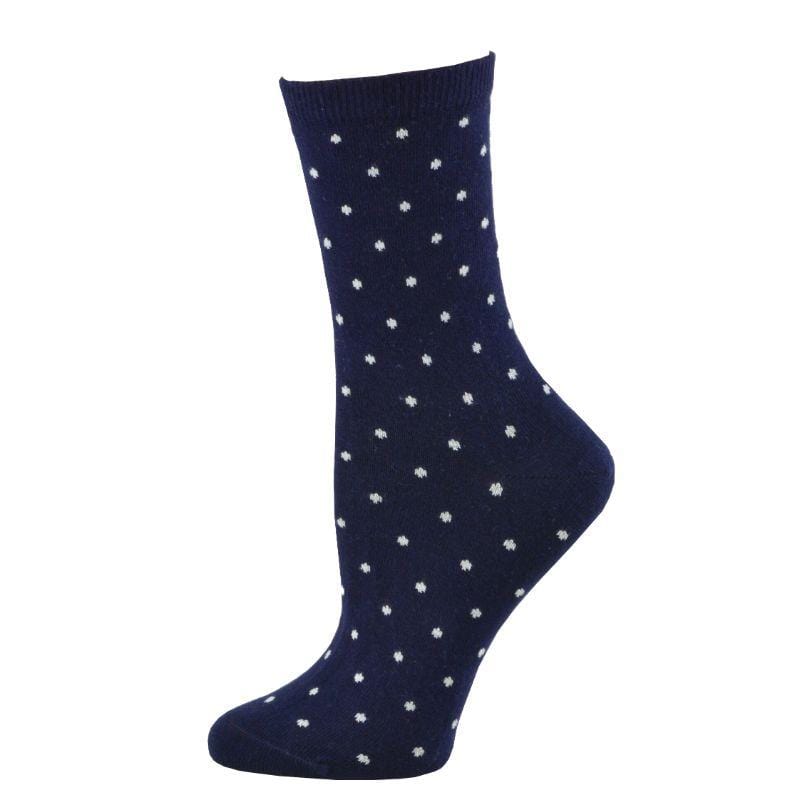 Women's Polka Dot Pattern Crew Socks 2-Pair Pack Cotton Socks