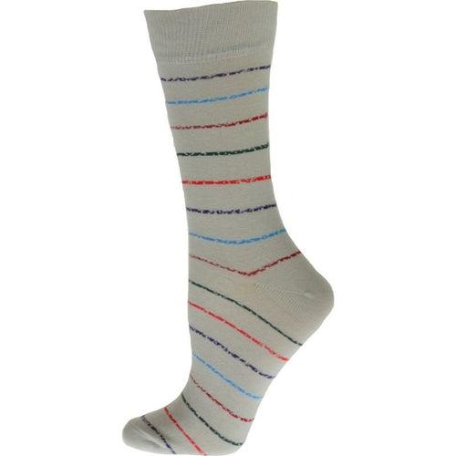 Women's Cotton Blend Vibrant Colorful Striped Crew Socks