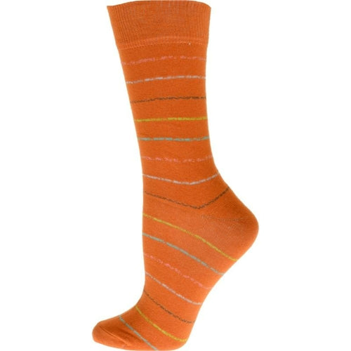 Crew Cotton Blend Vibrant Colorful Striped Women's Socks