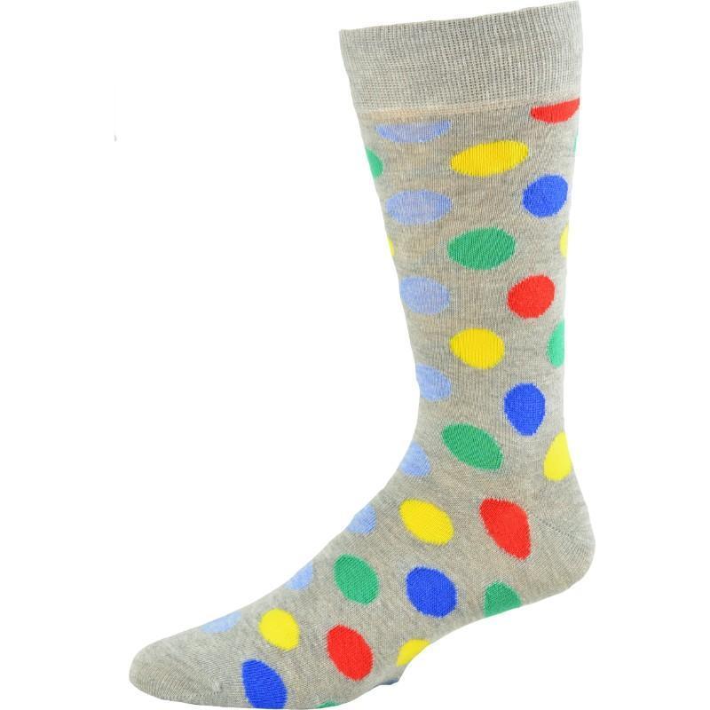 Men's Colorful Socks in Combed Cotton with Polka Dots!