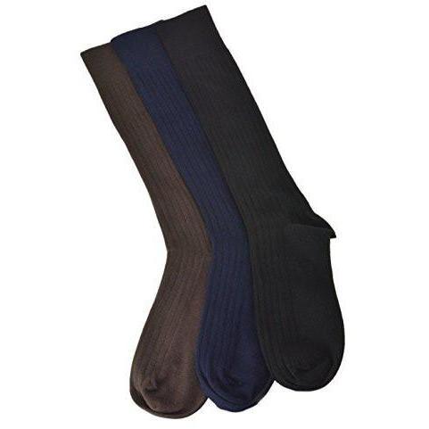 Men's Combed Cotton Crew Socks, Business Casual Footwear (3 Pair