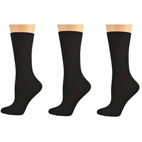 Women's Solid Color Bamboo Crew Socks - 3 Pairs