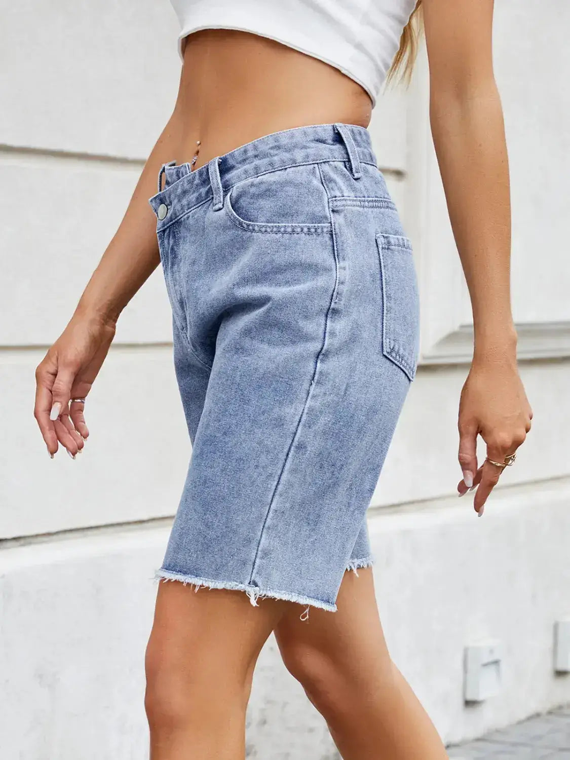 Raw Hem Denim Shorts