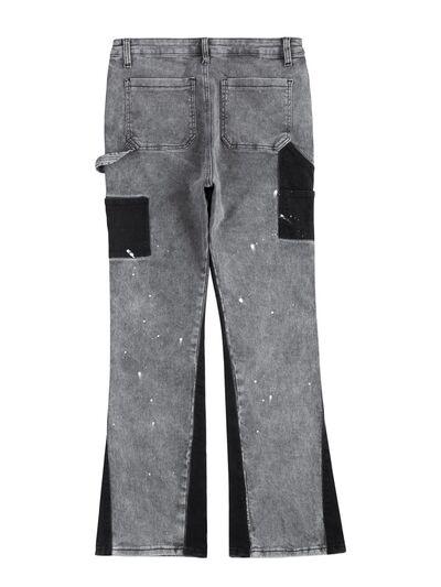 Men's Contrast Washed Bootcut Jeans