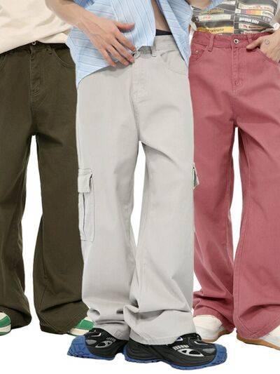 Wide Leg Cargo Jeans - Clothes For Her Online Store