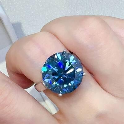 10 Carat 925 Sterling Silver Moissanite Ring - Clothes For Her Online Store