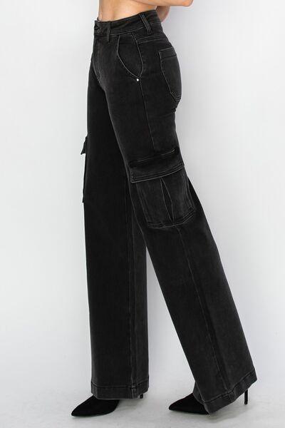 Risen Full Size High Rise Wide Leg Cargo Jeans - Clothes For Her Online Store