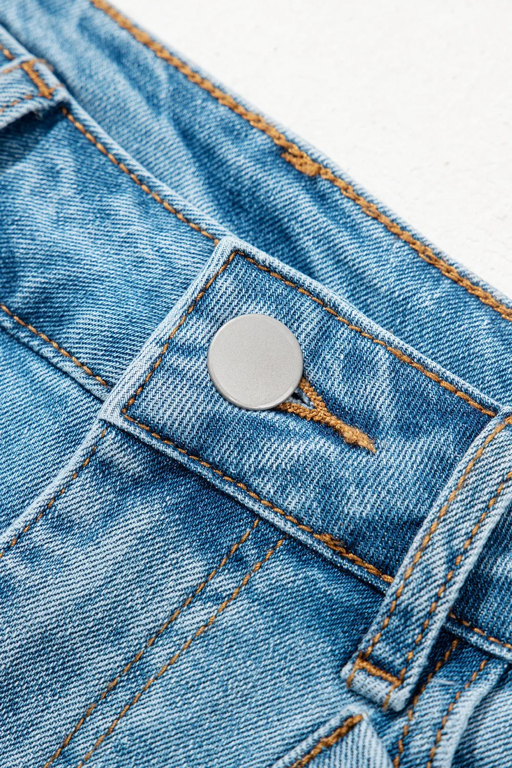 Acid Wash Bowknot Details High Waist Denim Skirt