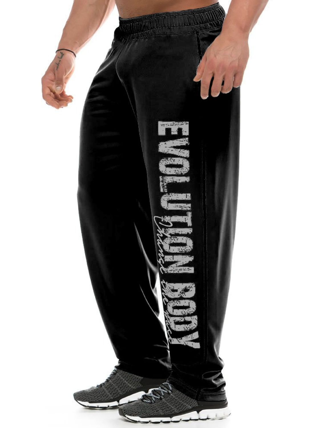 Men's Letter Elastic Waist Active Pants