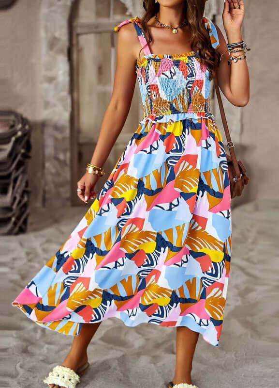 Smocked Midi Dress - Clothes For Her Online Store