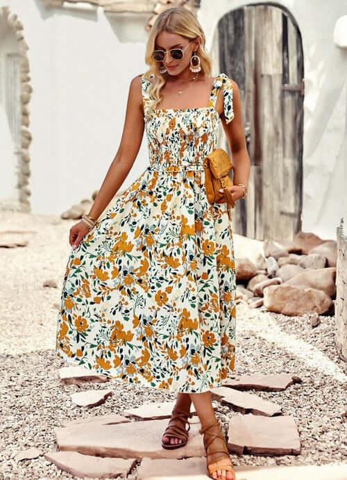 Smocked Midi Dress - Clothes For Her Online Store