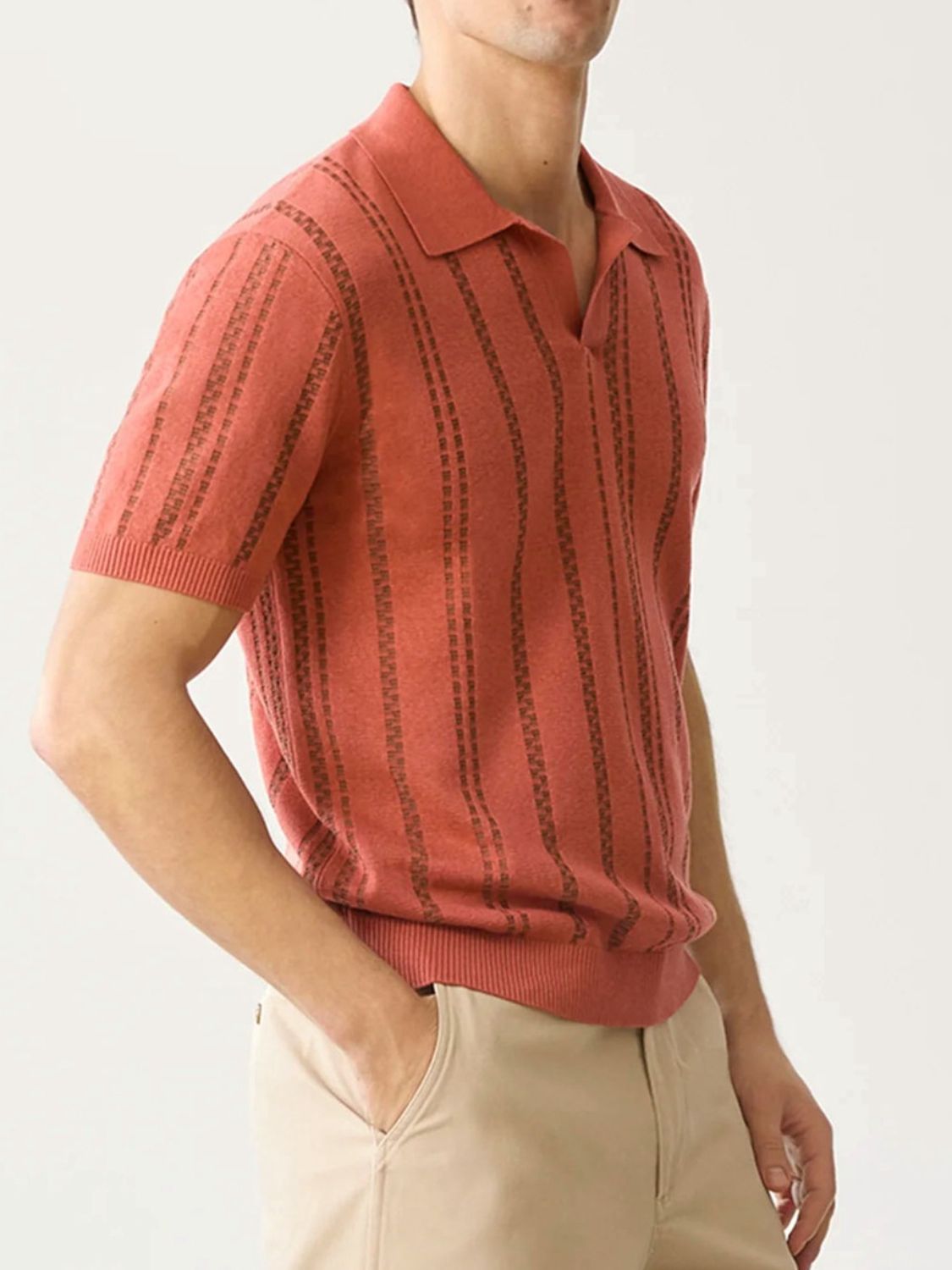 Men's Plus Size Collared Neck Short Sleeve Polo
