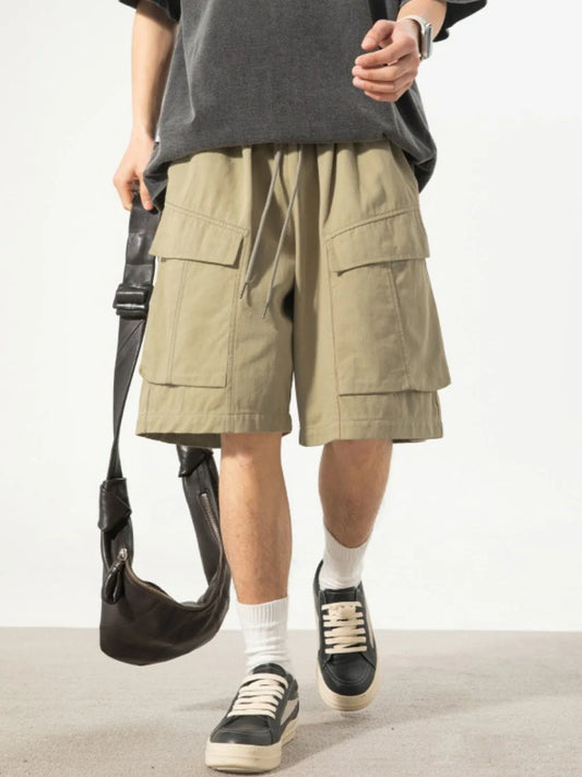 Men's Plus Size Drawstring Shorts with Pockets