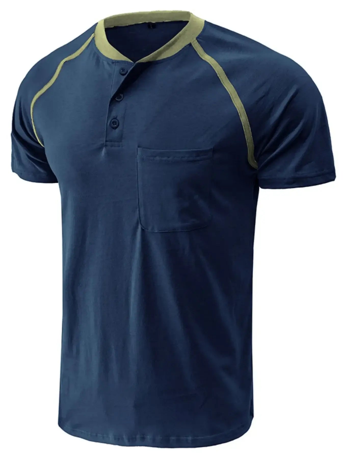 Men's Contrast Stitch Polo Shirt with Chest Pocket
