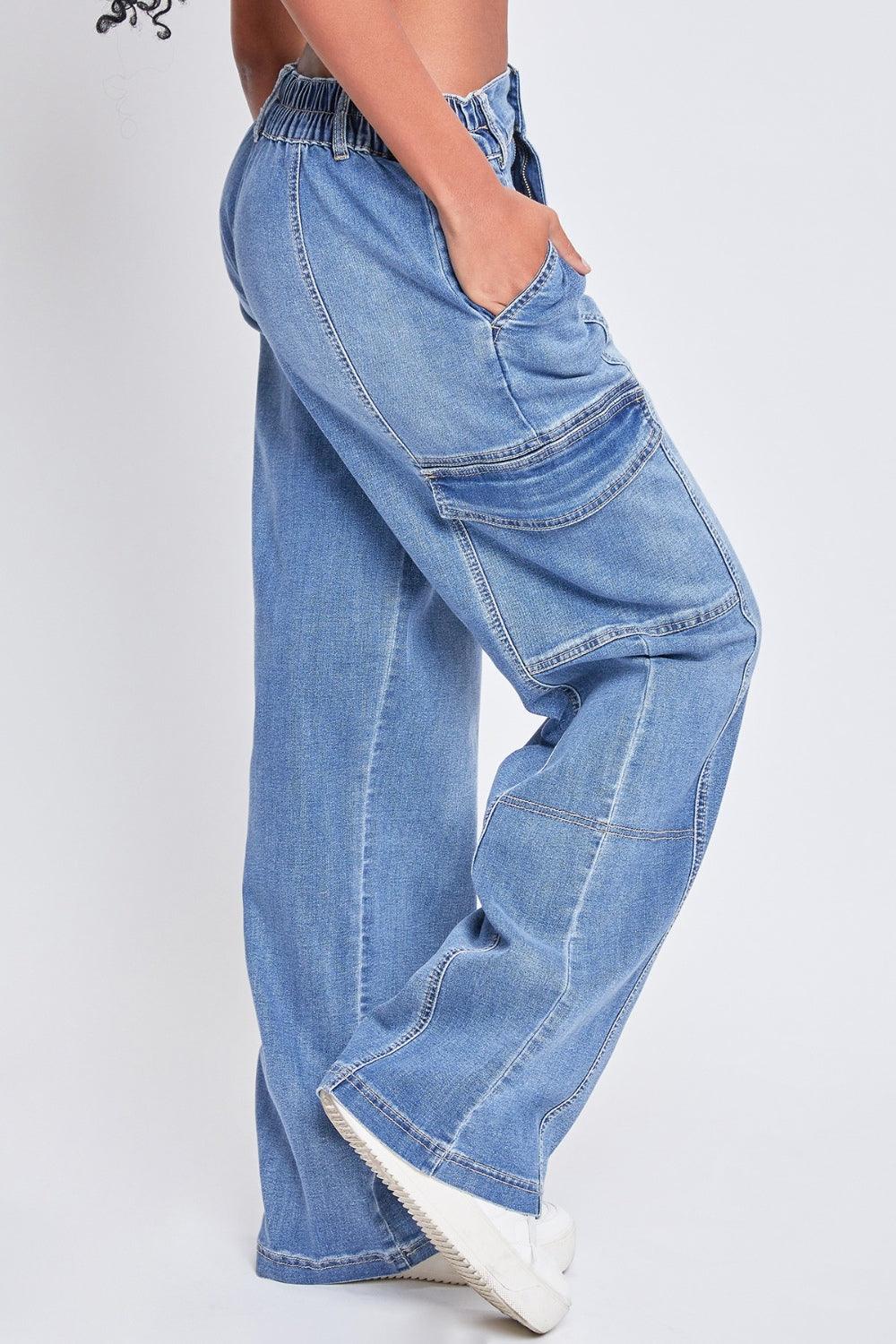 YMI Jeanswear High-Rise Straight Cargo Jeans - Clothes For Her Online Store