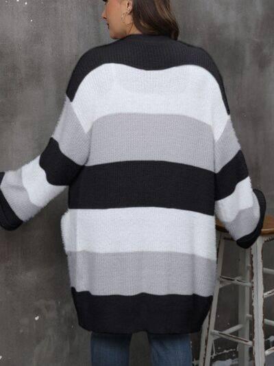 Plus Size Open Front Long Sleeve Cardigan - Clothes For Her Online Store