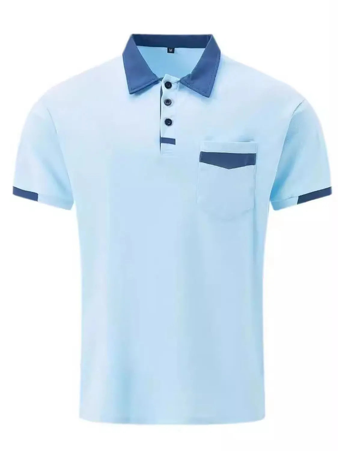Men's Full Size Contrast Collared Neck Short Sleeve Polo Plus Size