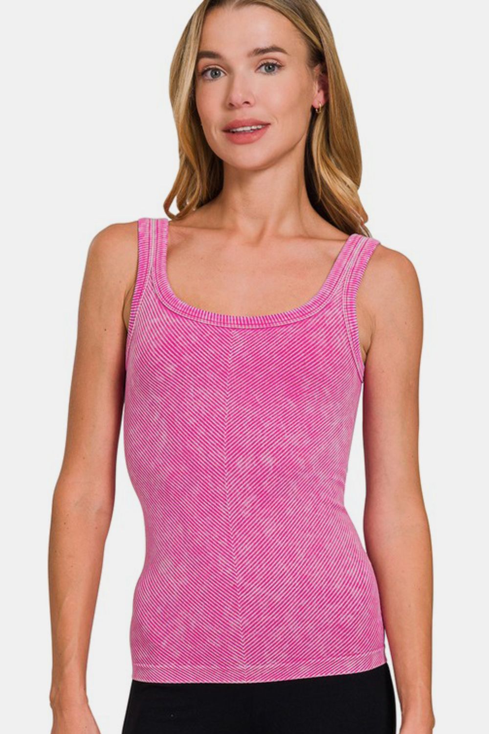 Zenana Ribbed Scoop Neck Tank - Clothes For Her Online Store