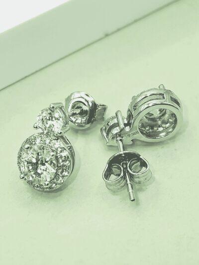 1 Carat Moissanite 925 Sterling Silver Earrings - Clothes For Her Online Store