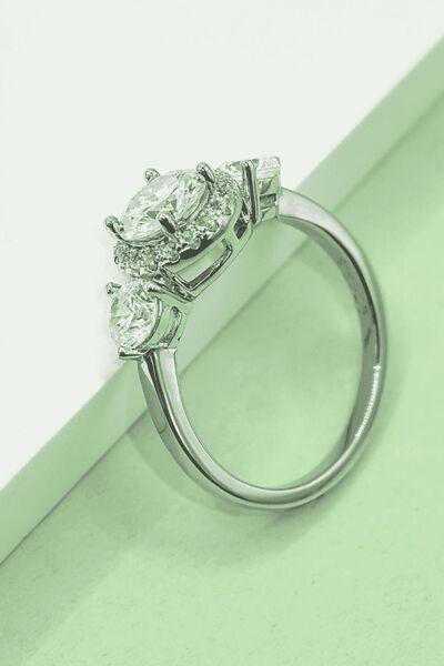 1 Carat Moissanite 925 Sterling Silver Ring - Clothes For Her Online Store