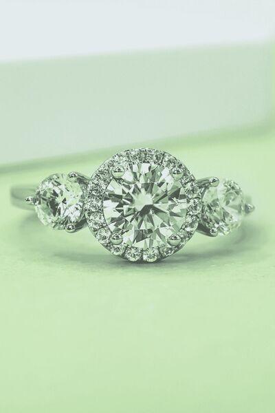 1 Carat Moissanite 925 Sterling Silver Ring - Clothes For Her Online Store