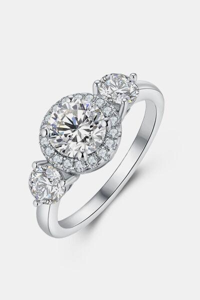 1 Carat Moissanite 925 Sterling Silver Ring - Clothes For Her Online Store