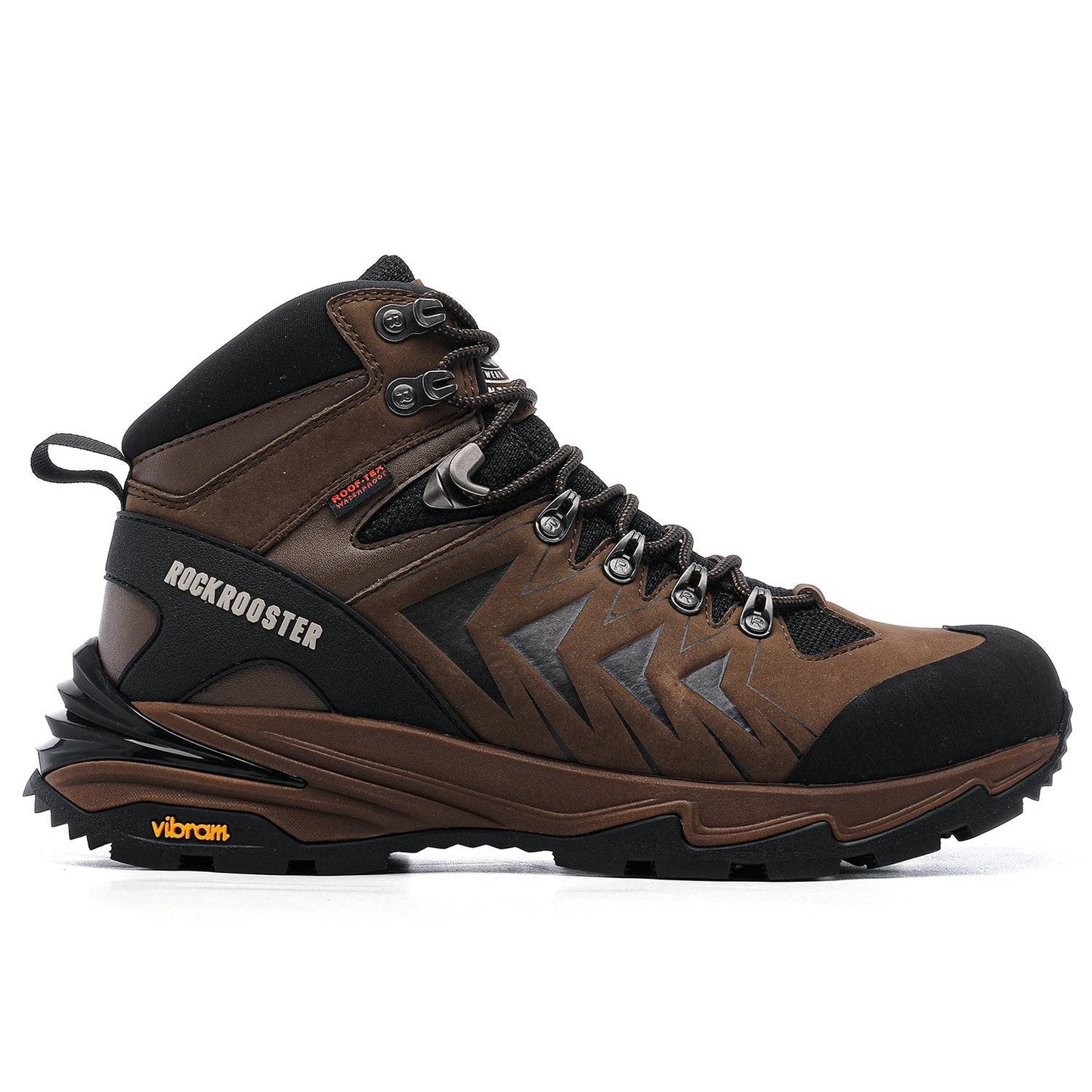 ROCKROOSTER Williamsburg Brown 6 Inch Waterproof Hiking Boots with